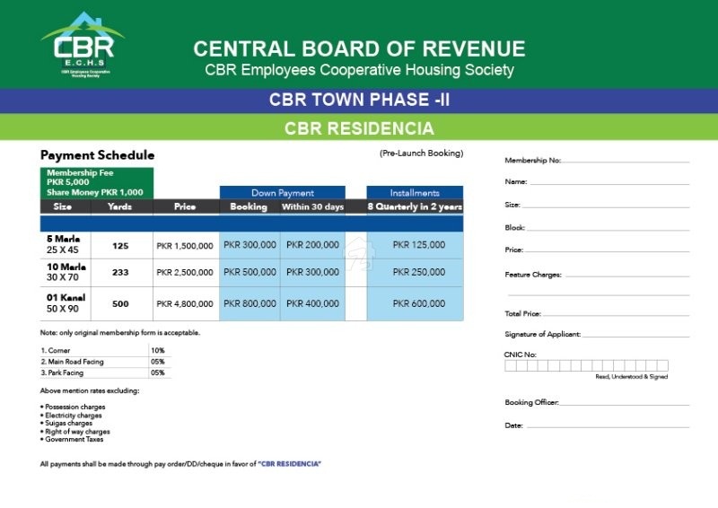 CBR Residencia Payment Plan